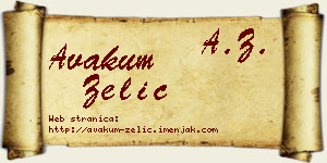 Avakum Zelić vizit kartica